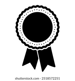 Badge with ribbon icon template. vector illustration