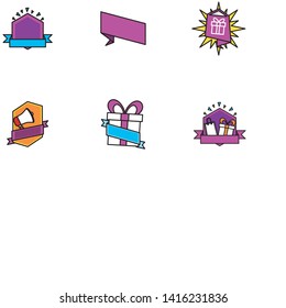 badge ribbon layout on white background vector illustration