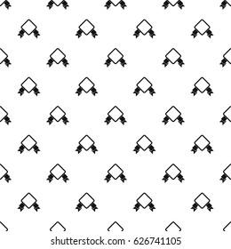 Badge with ribbon pattern seamless in simple style vector illustration