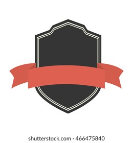 badge ribbon shield, isolated vintage icon design