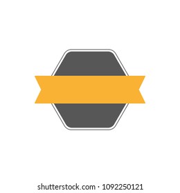 Badge with ribbon, vintage label, element for design
