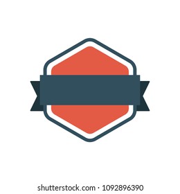 Badge with ribbon, vintage label, element for design