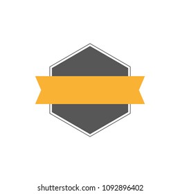 Badge with ribbon, vintage label, element for design