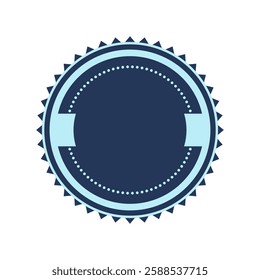 Badge with ribbon. Winning award, prize or medal.
