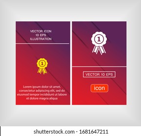 badge with ribbons 1 in a trendy flat style. with ribbon icon. Eps 10 Ribbon Vector 1. Flat Design Lorem Ipsum Ribbon