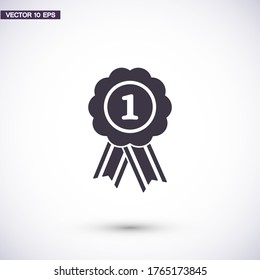 badge with ribbons 1 in a trendy flat style. with ribbon icon. Eps 10 Ribbon Vector 1. Flat Design Lorem Ipsum Ribbon