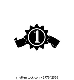 badge with ribbons icon