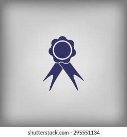 badge with ribbons  icon 