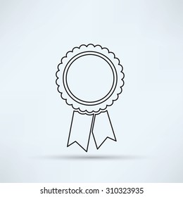 badge with ribbons icon