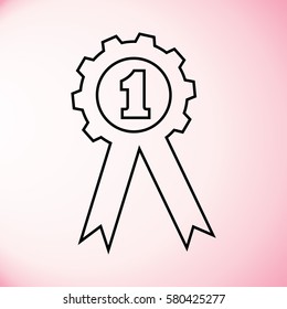 badge with ribbons icon