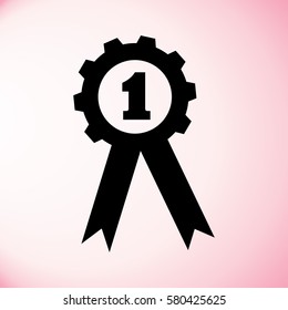 badge with ribbons icon