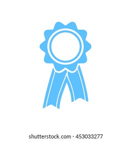  Badge with ribbons icon. Award rosette with ribbon simbol.
