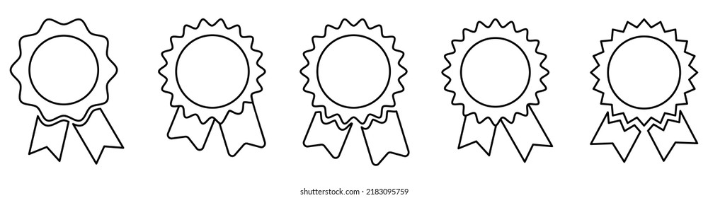 Marcador con conjunto de iconos de cintas. Estilo de arte de línea. Símbolo de diseño de sitio web, logotipo, aplicación, interfaz de usuario. Ilustración del vector, EPS10
