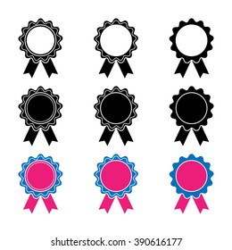  badge with ribbons, icon, vector