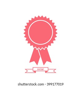 badge with ribbons, icon, vector