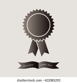 badge with ribbons, icon, vector