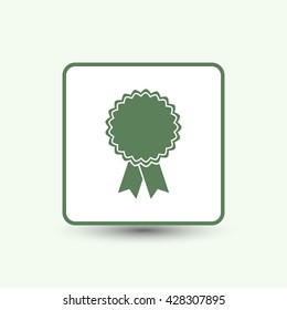 badge with ribbons, icon, vector