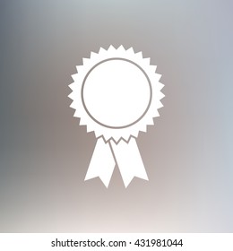 badge with ribbons, icon, vector
