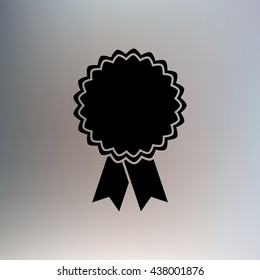 badge with ribbons, icon, vector