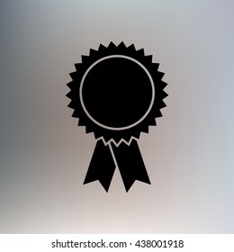 badge with ribbons, icon, vector