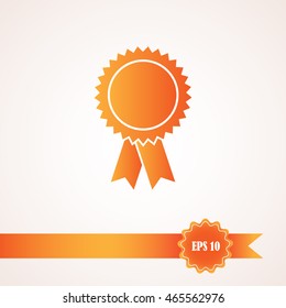 badge with ribbons, icon, vector