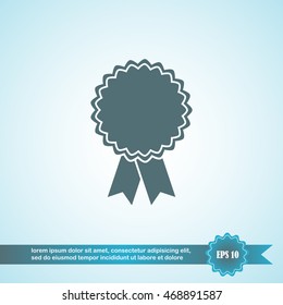 badge with ribbons, icon, vector