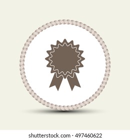 badge with ribbons, icon, vector