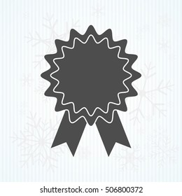 badge with ribbons, icon, vector