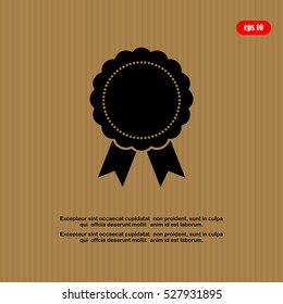 badge with ribbons, icon, vector