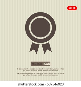 badge with ribbons, icon, vector