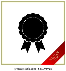 badge with ribbons, icon, vector