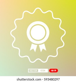 badge with ribbons, icon, vector