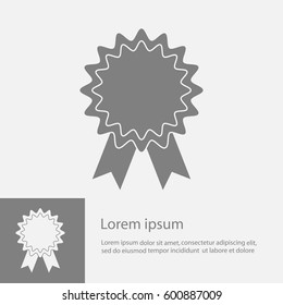 badge with ribbons, icon, vector