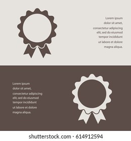 badge with ribbons, icon, vector, icon