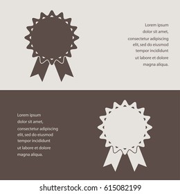 badge with ribbons, icon, vector