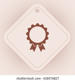 badge with ribbons, icon, vector