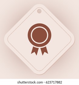 badge with ribbons, icon, vector