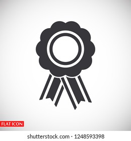  badge with ribbons icon. Vector  Eps 10 