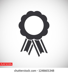  badge with ribbons icon. Vector  Eps 10 