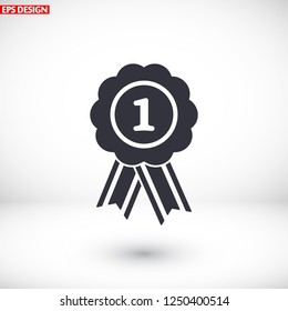  badge with ribbons icon. Vector  Eps 10 