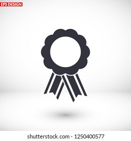  badge with ribbons icon. Vector  Eps 10 