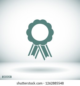  badge with ribbons icon. Vector  Eps 10 