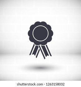  badge with ribbons icon. Vector  Eps 10 
