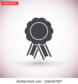  badge with ribbons icon. Vector  Eps 10 
