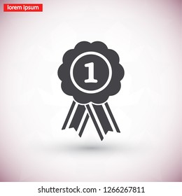  badge with ribbons icon. Vector  Eps 10 