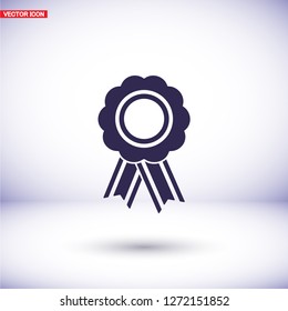  badge with ribbons icon. Vector  Eps 10 