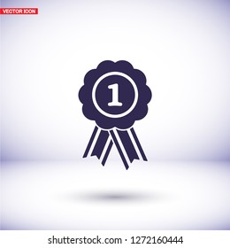  badge with ribbons icon. Vector  Eps 10 
