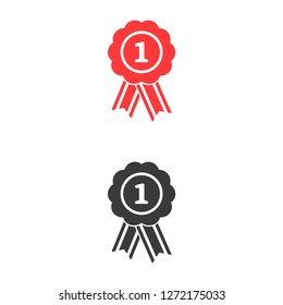  badge with ribbons icon. Vector  Eps 10 