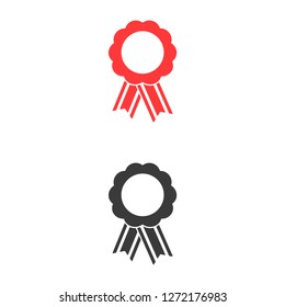  badge with ribbons icon. Vector  Eps 10 