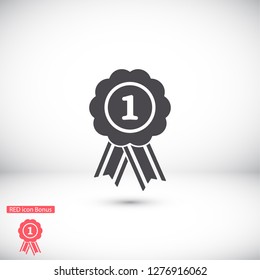  badge with ribbons icon. Vector  Eps 10 